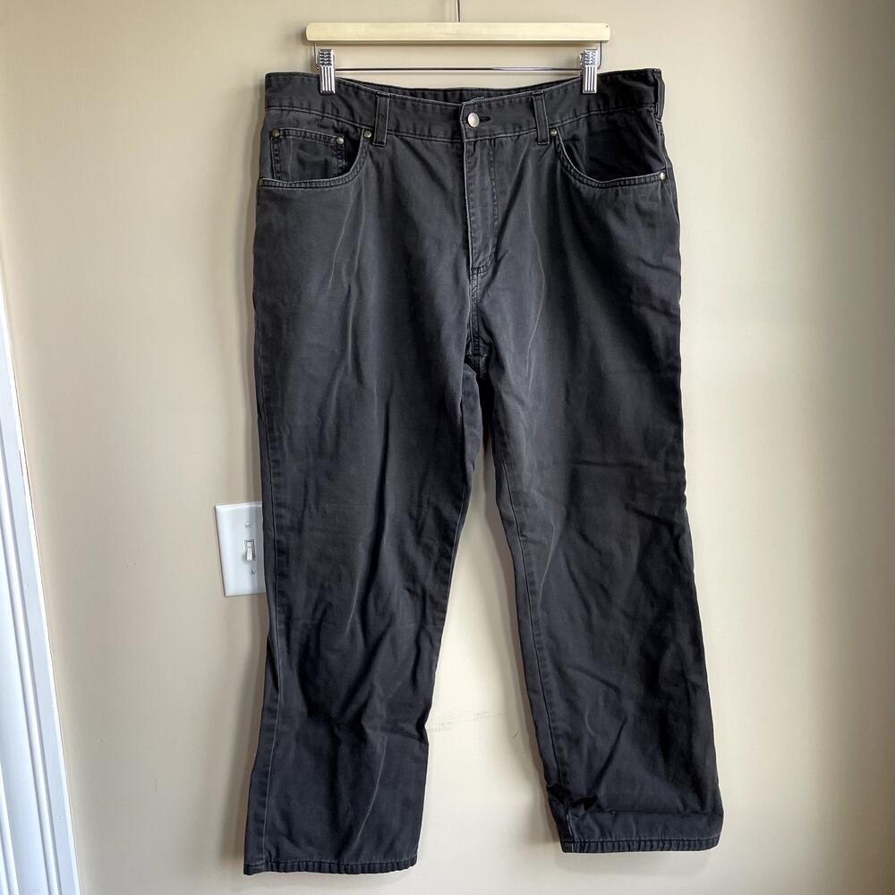 Croft & Barrow flannel lined gray jeans men's trousers size 38 X 30 cotton pants